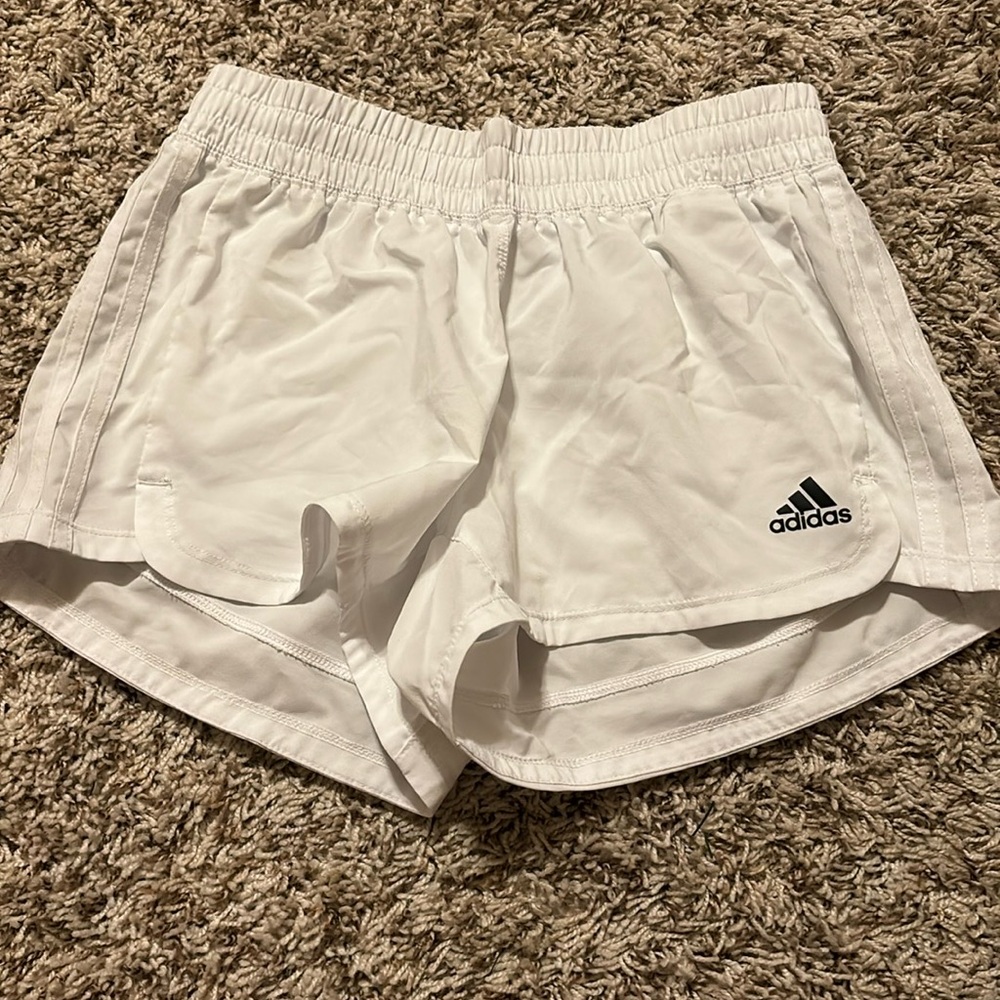 White Adidas athletic training shorts